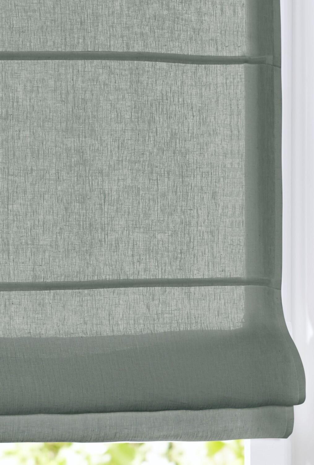 Blickdichtes Leinenrollo Metis zederngrün