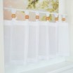 Weiße Scheibengardine Roma Boule mit Schlaufen und Zierkugeln Acrylglas terra BxH 110 x 35 cm