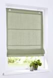 Maßanfertigung Raffrollo / Ösenrollo Metis Leinen ohne Bohren - olivgrün