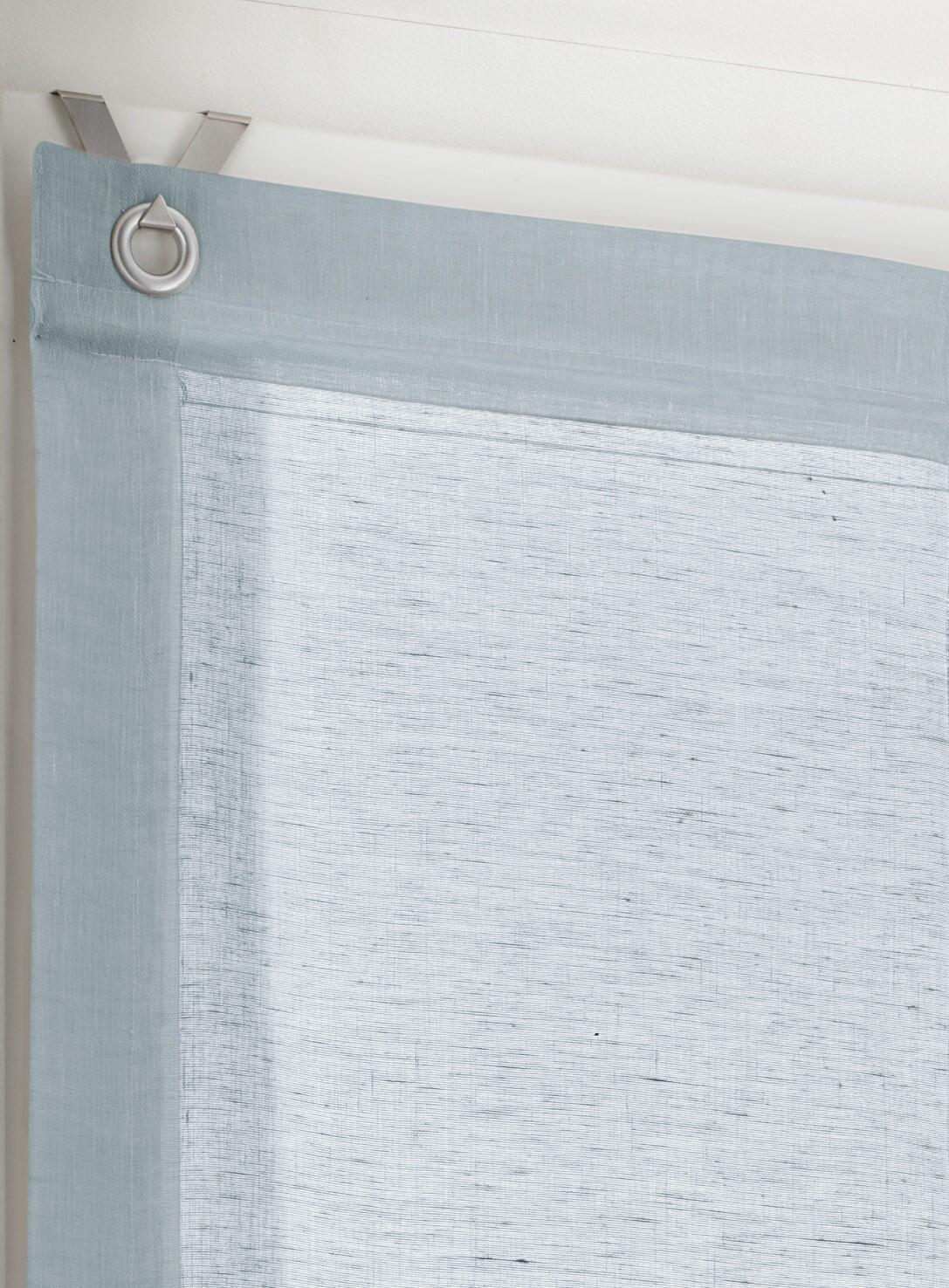 Raffrollo Brondby himmelblau praktische Ösen Aufhängung