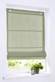 Maßanfertigung Raffrollo / Ösenrollo Metis Leinen ohne Bohren - olivgrün