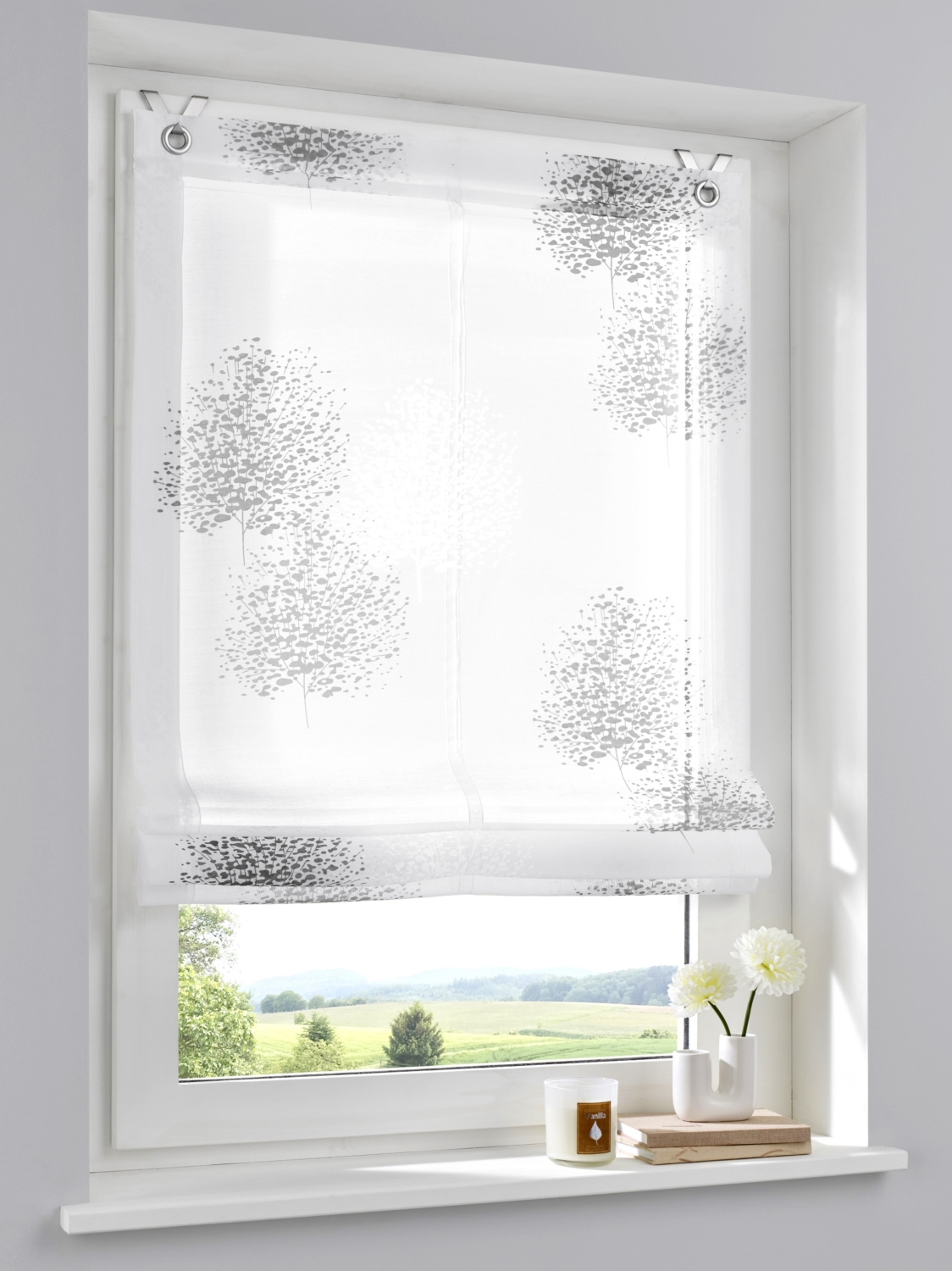 Raffrollo Ösenrollo Bellinda anthrazit Fertigung nach Maß