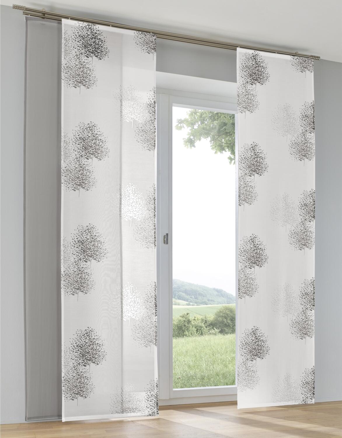 Schiebevorhang Kombination Bellinda und Enya Uni grau