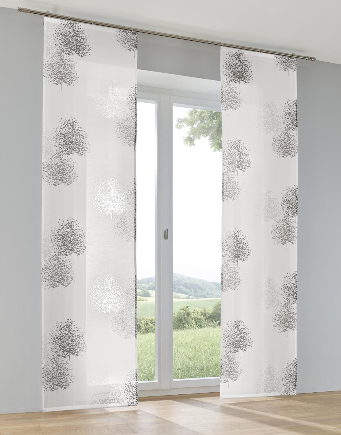 Schiebegardine Schiebevorhang Bellinda Baum anthrazit