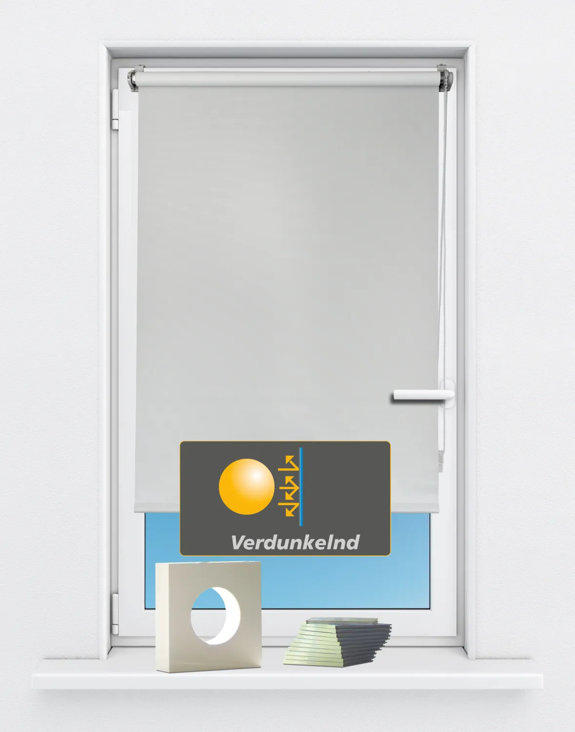 Seitenzugrollo verdunkelnd Luna ohne Bohren | weiss - Breite 60 - 140 cm - Rollo Luna verdunkelnd Sichtschutz weiss