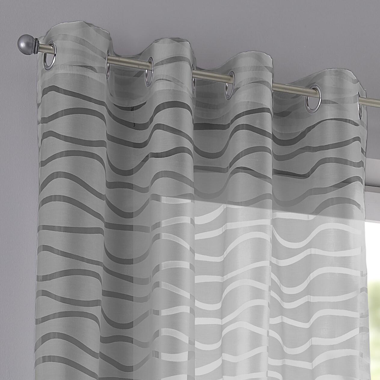 Grauer Vorhang Enya Gardine mit Ösen