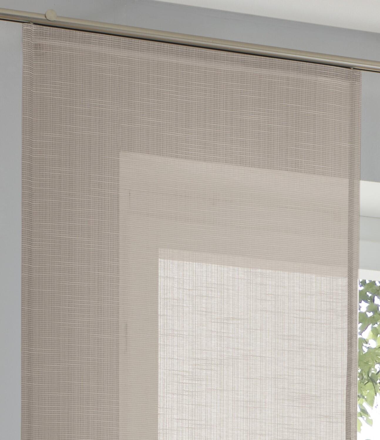 Einfarbiger Schiebevorhang Boston Leinenoptik - Uni Taupe (1 Stück)