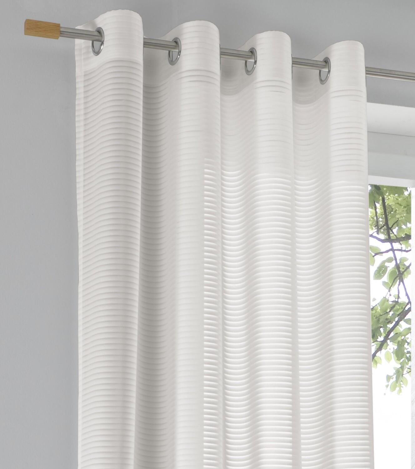 Halbtransparenter Vorhang Areggo in Weiß/Offwhite (1 Stück)