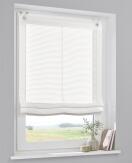 Raffrollo / Ösenrollo Areggo offwhite mit feinen Querstreifen - Breite 45 - 100 cm