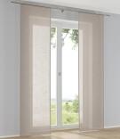 Einfarbiger Schiebevorhang Boston Leinenoptik - Uni Taupe (1 Stück)