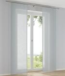 Einfarbiger Schiebevorhang Boston Leinenoptik - Uni Türkis (1 Stück)