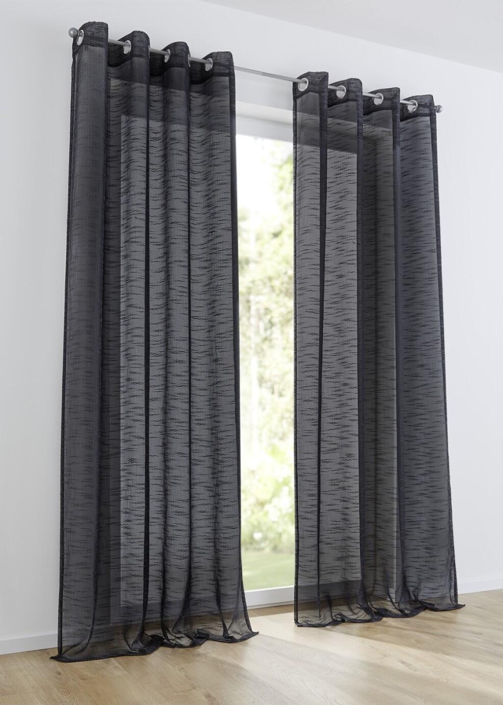 Einfarbiger Vorhang mit Ösen Celtic anthrazit - Höhe 145 cm - 245 cm (1 Stück) - Celtic anthrazit