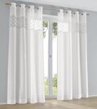 Weißer Ösenvorhang Jessy halbtransparent | Dekorative 30 cm Ausbrenner-Designblende (1 Stück)