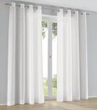 Ösen-Vorhang Kessy Biese weiß mit eleganter Stoff-Blende – halbtransparent, moderner Look (1 Stück)