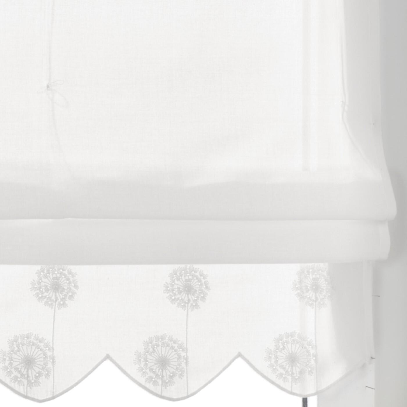 Raffrollo Elly mit besticktem Volant Blumen