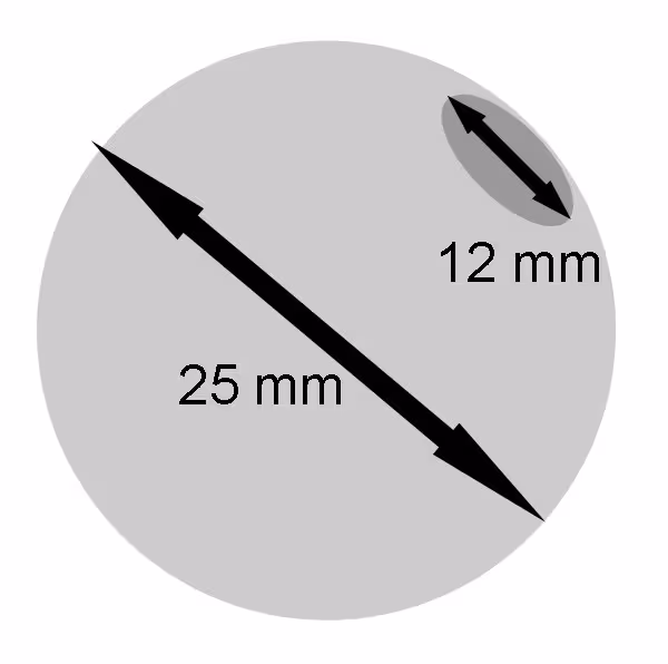 Schlaufenkugeln /Zierkugeln aus Acrylglas - transparent matt - für Raffrollos und Scheibengardinen - Zierkugel Durchmesser 25 mm mit Bohrung
