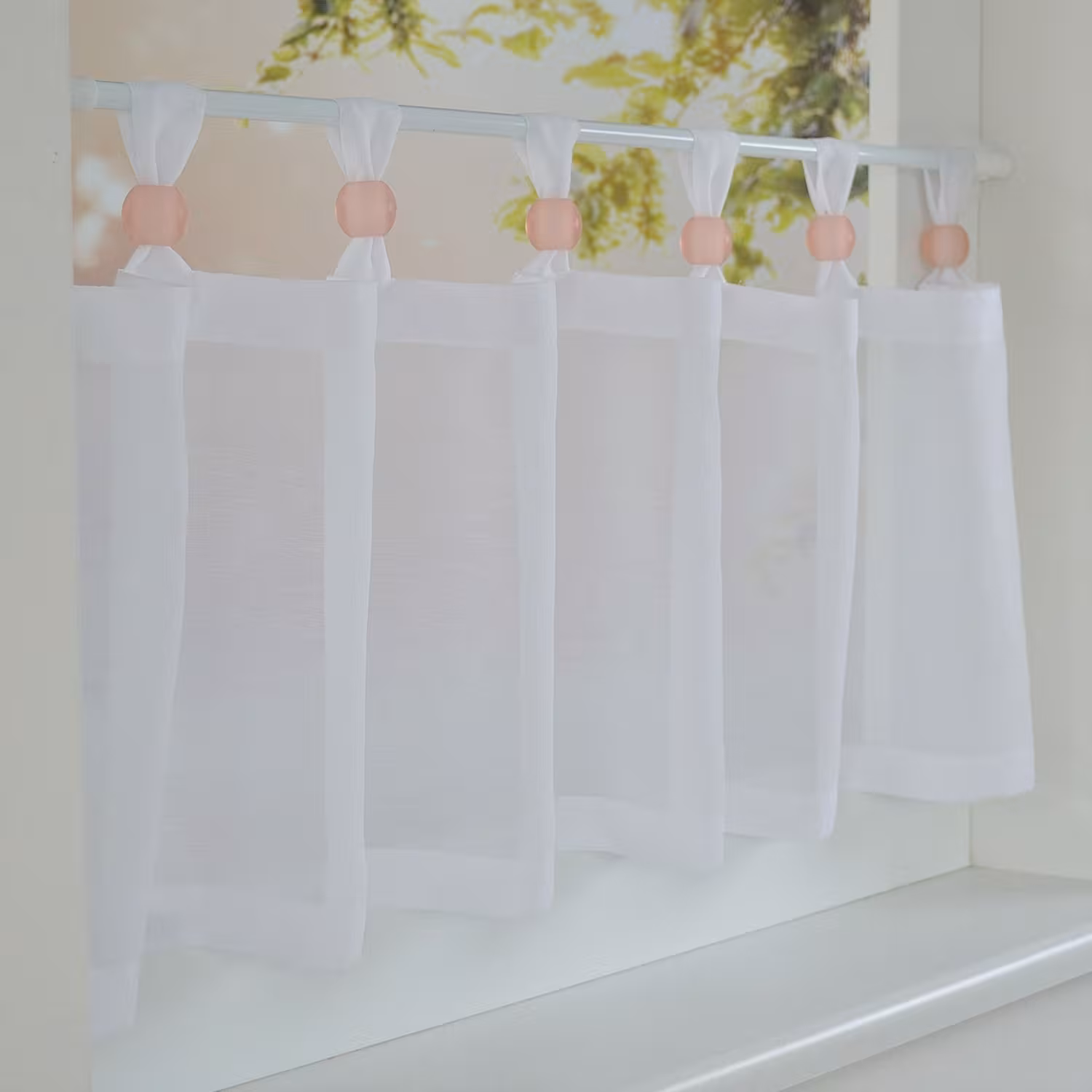 Schlaufenkugeln /Zierkugeln aus Acrylglas - rose - für Raffrollos und Scheibengardinen - Scheibengardine Schlaufenkugel Zierkugel Acrylglas rose