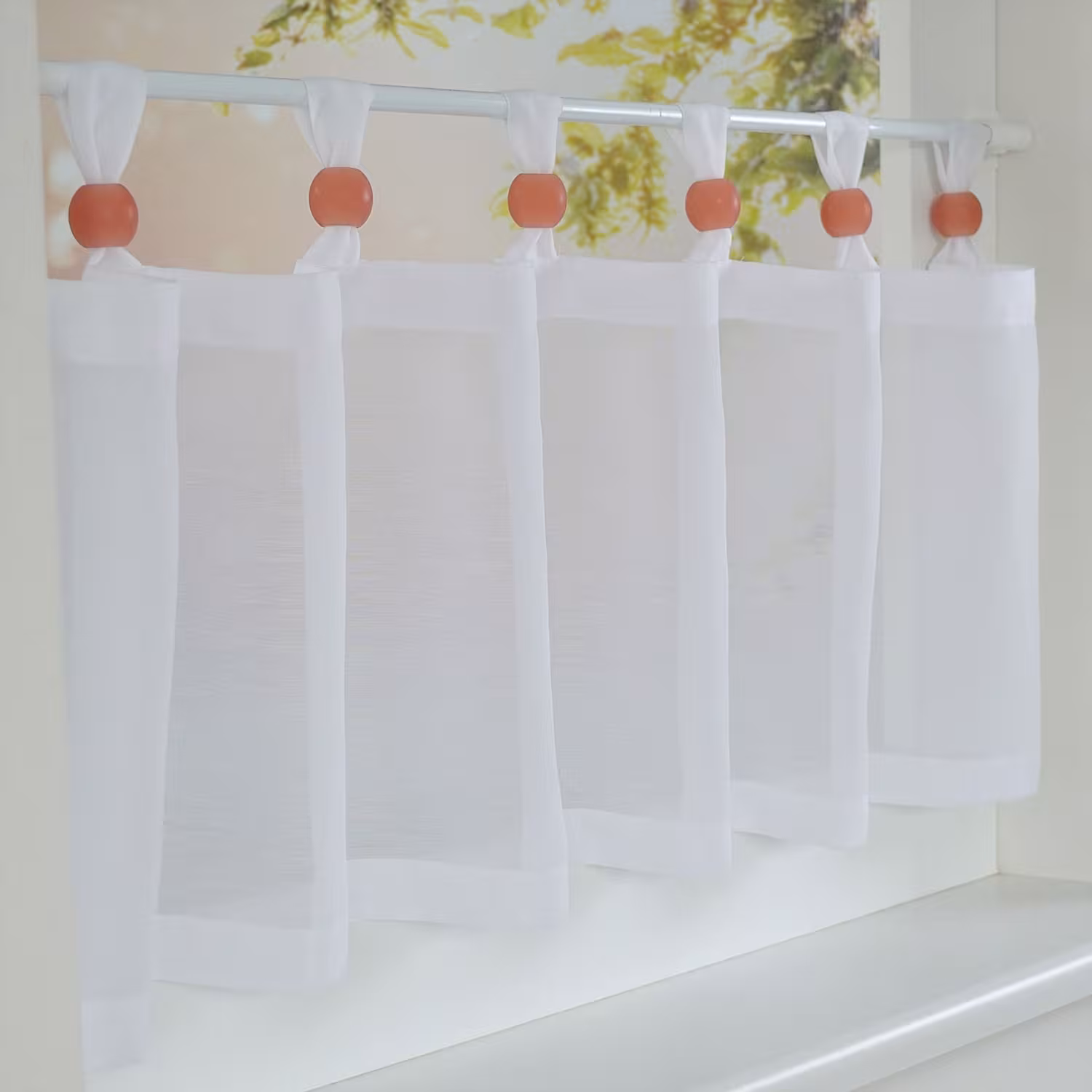 Schlaufenkugeln /Zierkugeln aus Acrylglas - apricot - für Raffrollos und Scheibengardinen - Scheibengardine Schlaufenkugel Zierkugel Acrylglas apricot