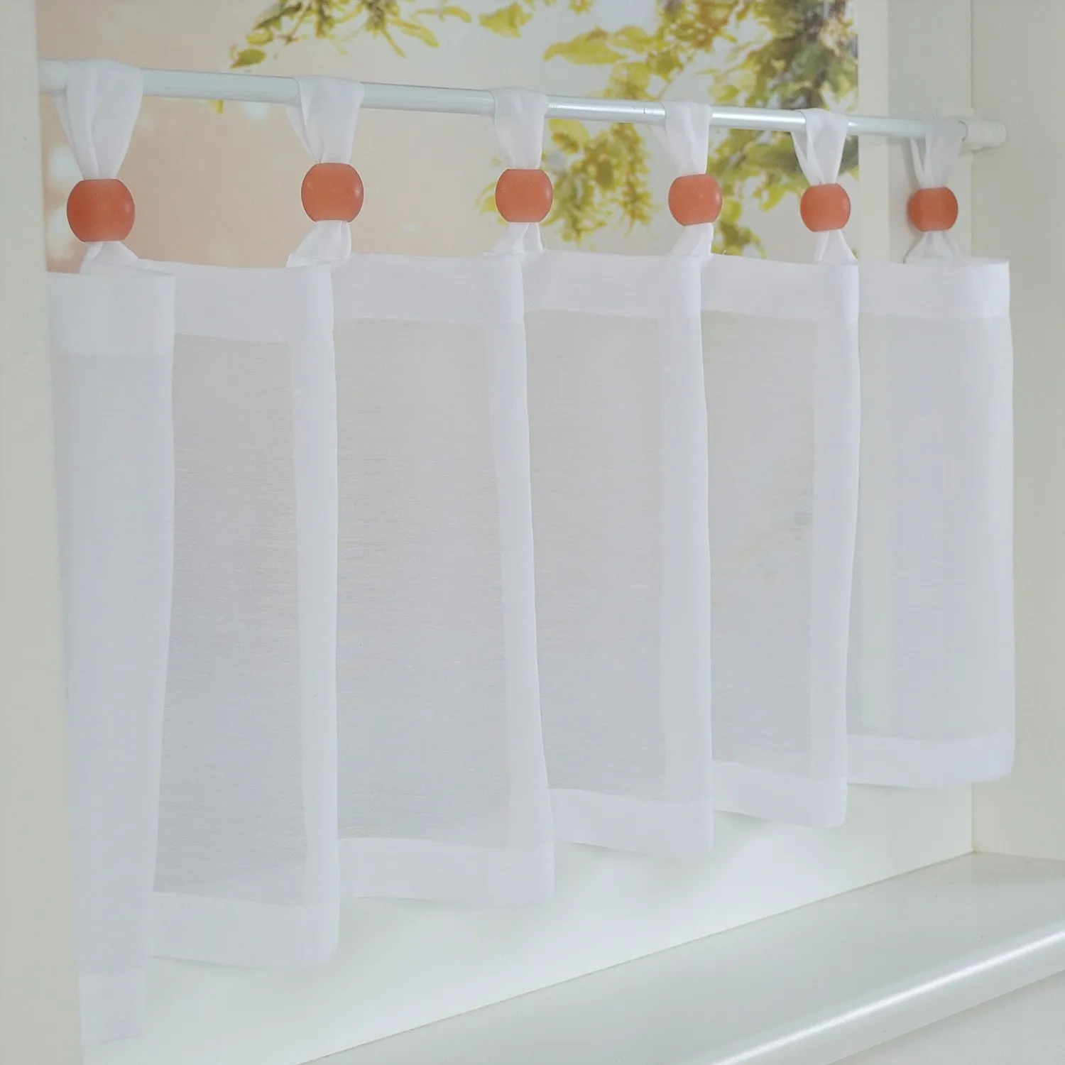 Schlaufenkugeln /Zierkugeln aus Acrylglas - apricot - für Raffrollos und Scheibengardinen - Scheibengardine Schlaufenkugel Zierkugel Acrylglas apricot