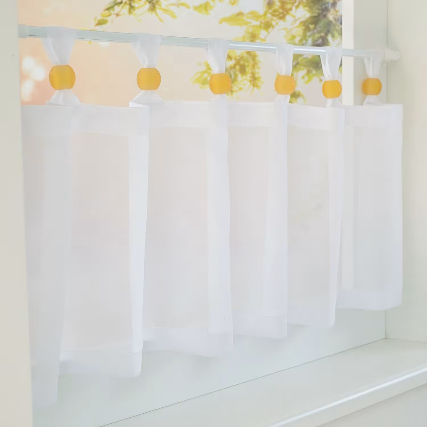 Schlaufenkugeln /Zierkugeln aus Acrylglas - gelb - für Raffrollos und Scheibengardinen - Scheibengardine Schlaufenkugel Zierkugel Acrylglas gelb