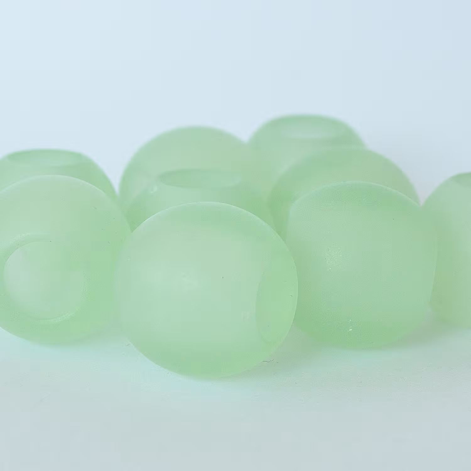 Schlaufenkugeln /Zierkugeln aus Acrylglas - hellgrün - für Raffrollos und Scheibengardinen - Set Schlaufenkugel Zierkugel Acrylglas hellgrün gebohrt