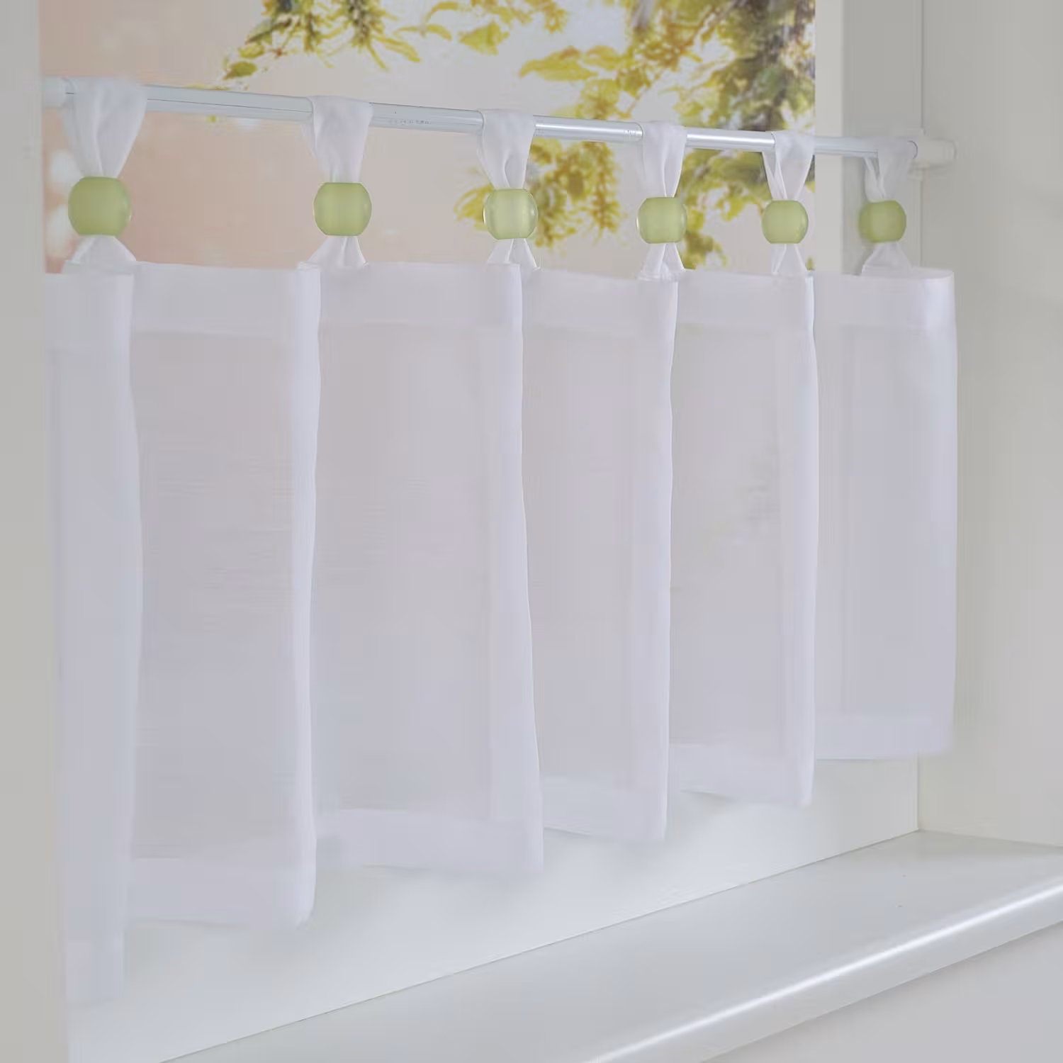 Schlaufenkugeln /Zierkugeln aus Acrylglas - apfel - für Raffrollos und Scheibengardinen - Küchengardine Zierkugel Acrylglas apfelgrün
