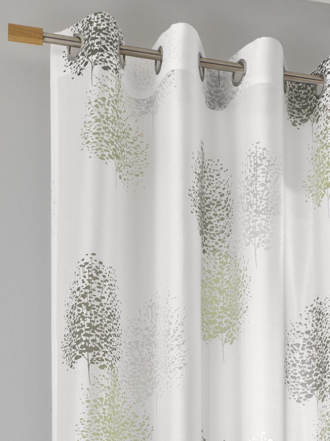Vorhang Gardine Ösenschal Bellinda weiss grün