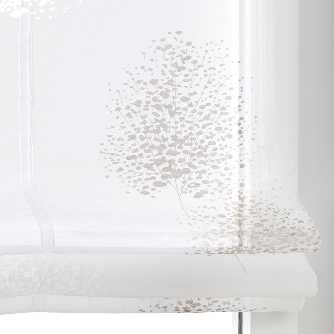 Bellinda weiß taupe Raffrollo Ausbrenner lichtfilternd