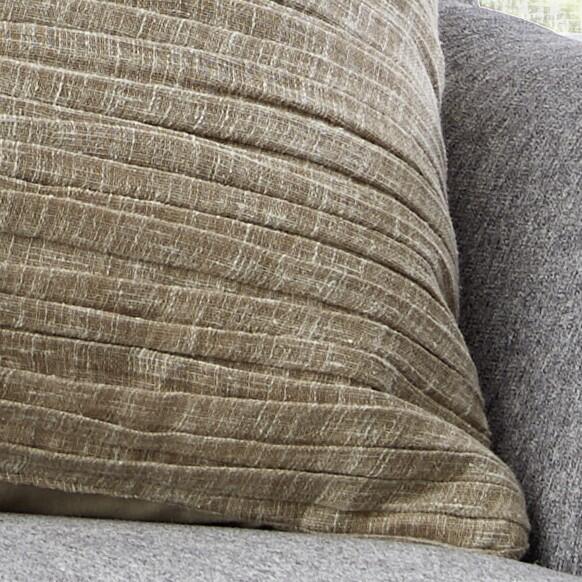 Musselin Kissenhülle „Crinkle“ 50x50 – Dekokissen mit handgenähten Biesen - natur/linen -