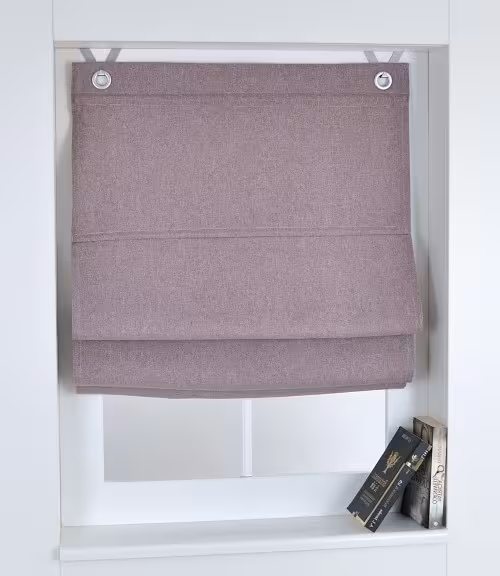 Raffrollo / Ösenrollo verdunkelnd Dimout ohne Bohren | braun - Breite 45 - 120 cm - Dimout braun Raffrollo Ösenrollo