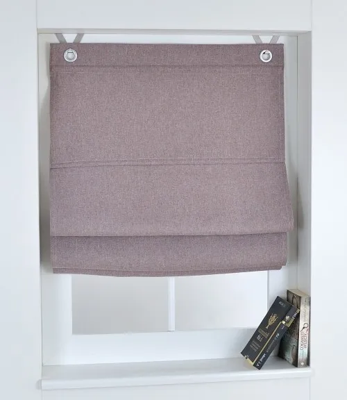 Raffrollo / Ösenrollo verdunkelnd Dimout ohne Bohren | braun - Breite 45 - 120 cm - Dimout braun Raffrollo Ösenrollo