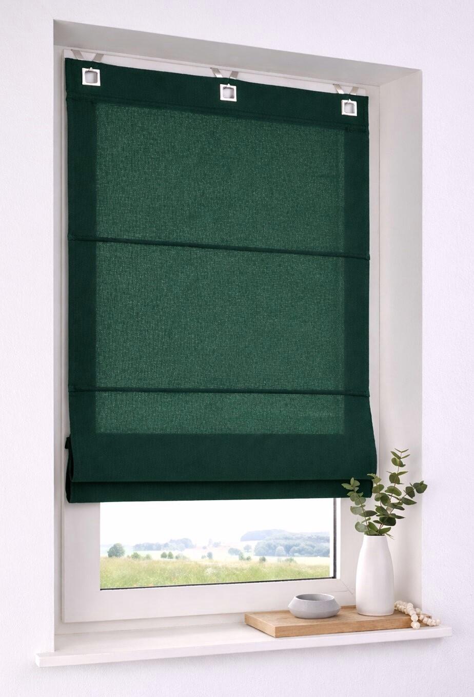 Raffrollo Duck pfauengrün dunkelgrün nach Maß gefertigt