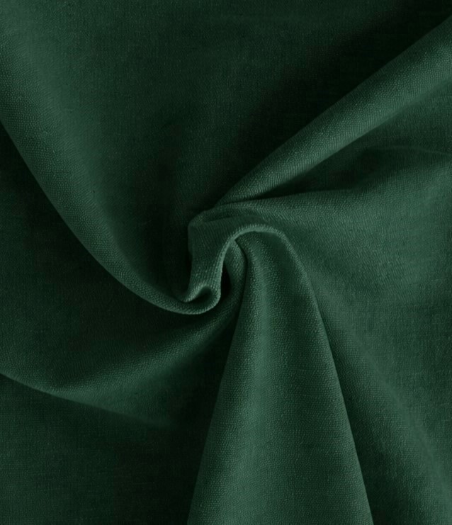 Blickdichter Baumwollvorhang Duck dunkelgrün mit Ösen – Gardine aus 100% Baumwolle - dunkelgrüner