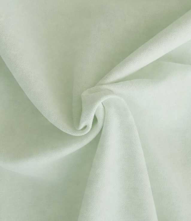 Blickdichter Baumwollvorhang Duck jadegrün mit Ösen – Gardine aus 100% Baumwolle - Baumwollstoff