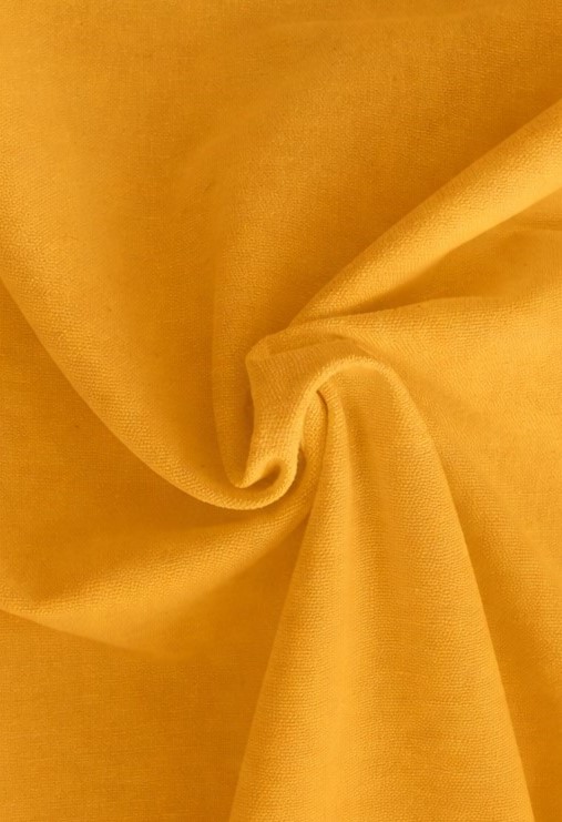 Raffrollo Duck –Ockergelb– 100% Baumwolle rechteckige Ösen – blickdicht - Baumwollstoff Duck ocker