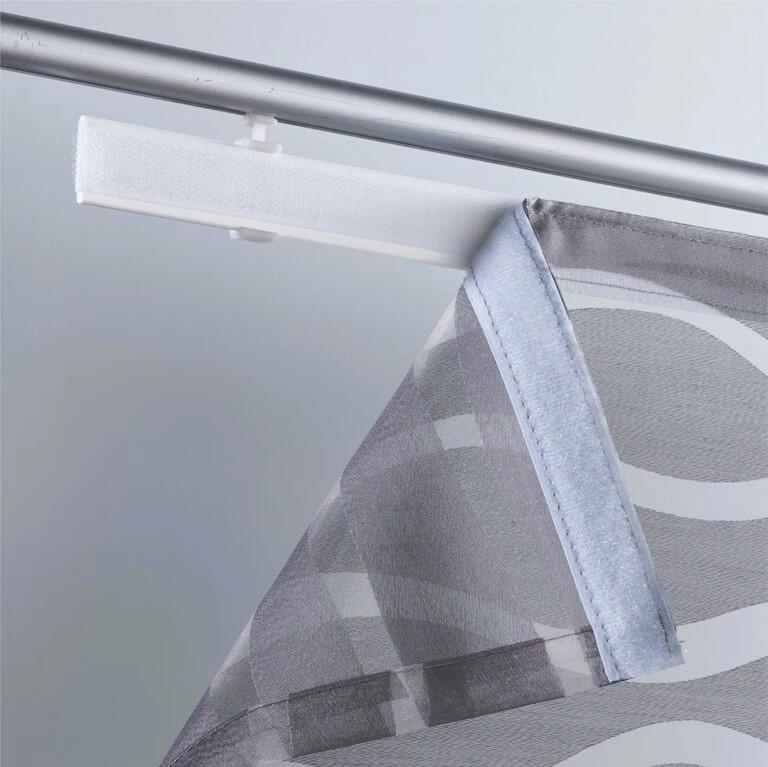 Schiebevorhang mit Klettband und Panelwagen