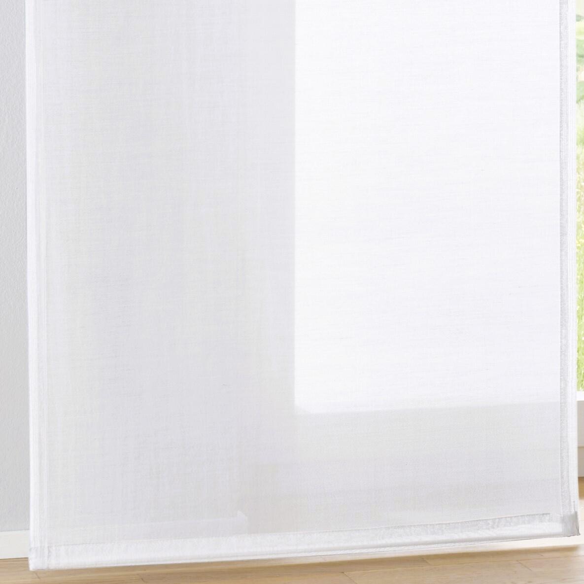 Schiebevorhang Enya weiß grau Beschwerungsstab