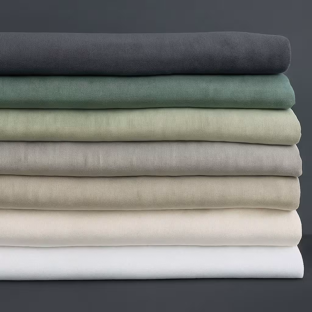 Maßanfertigung Raffrollo Metis Leinen mit Kettenzug - Farbe graublau - Farbpalette Leinenstoff für Raffrollos nach Maß