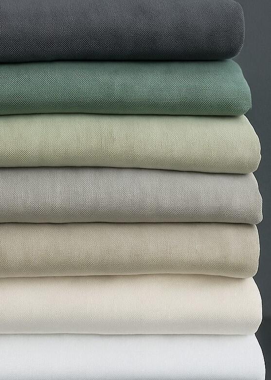Maßanfertigung Raffrollo / Ösenrollo Metis Leinen ohne Bohren - linen - Farbpalette Leinenstoffe für