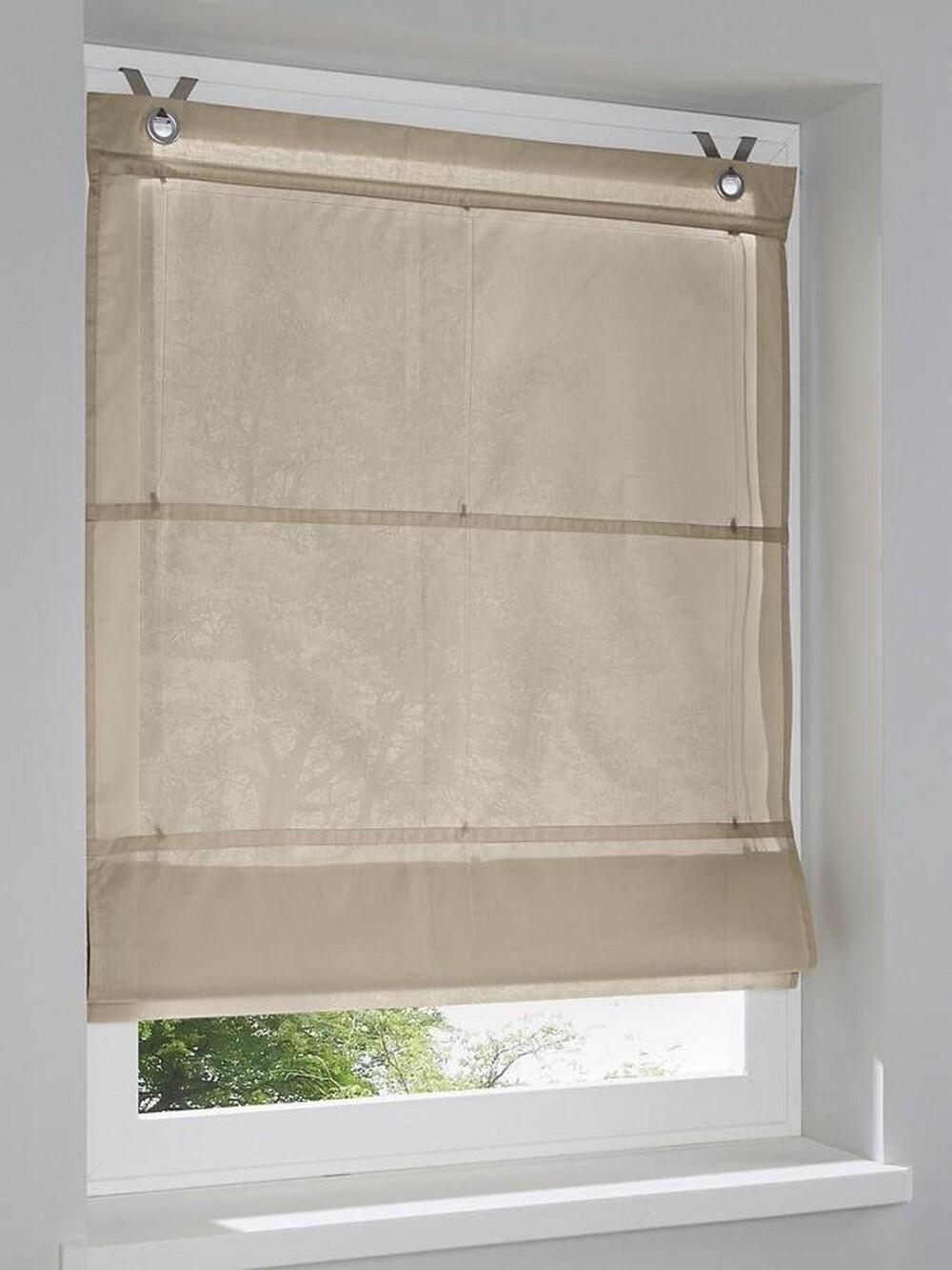 Raffrollo nach Maß Kessy Bessy natur mit Ösen