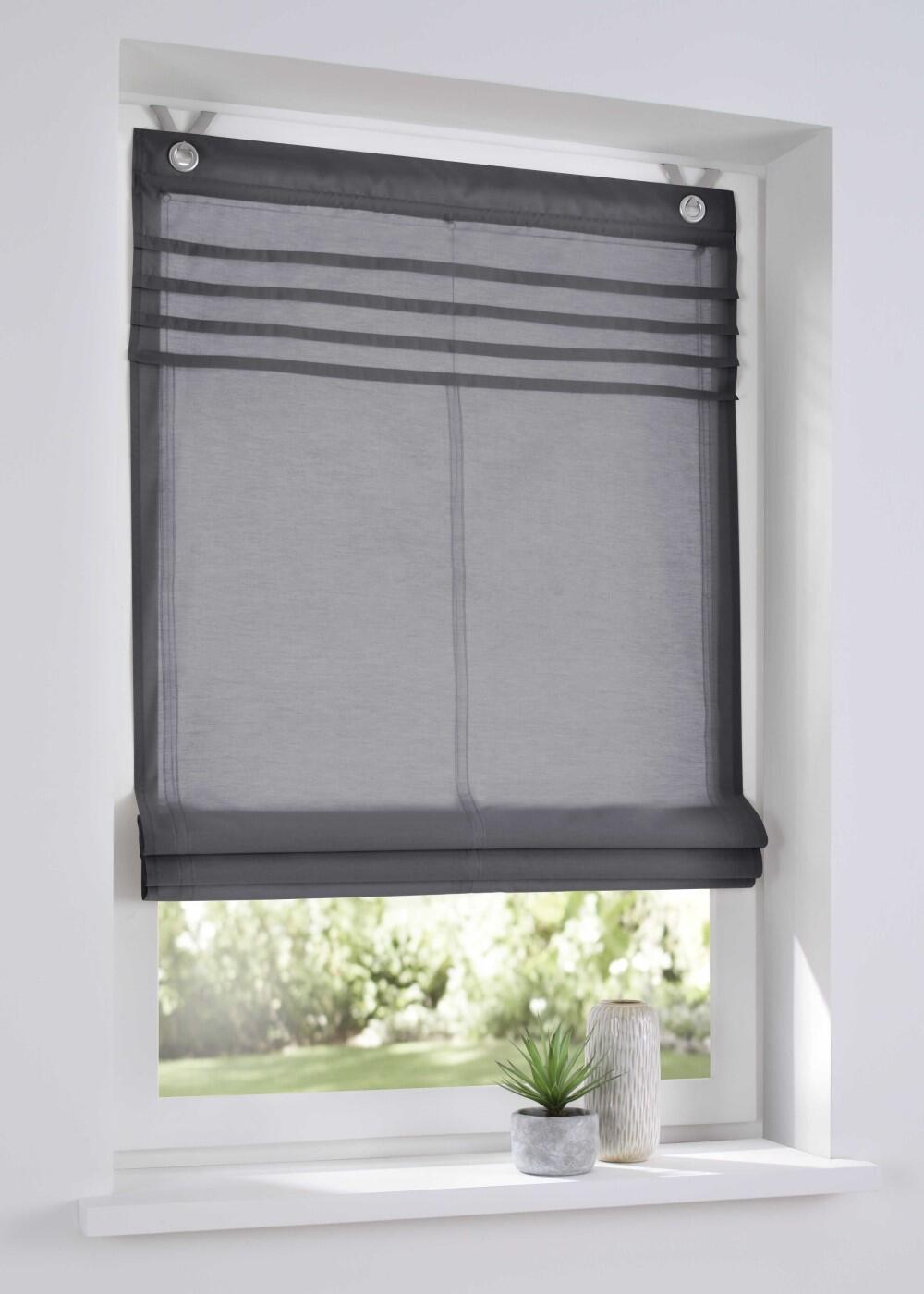 Raffrollo nach Maß Kessy Biese grau