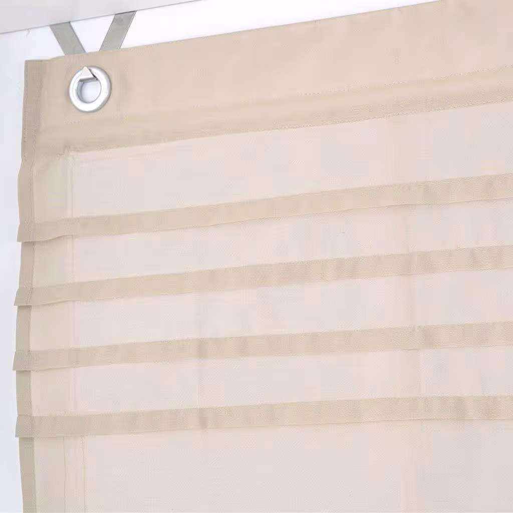 Raffrollo / Ösenrollo Kessy Biese ohne Bohren | natur - Breite 45 - 120 cm - Detailansicht Raffrollo Ösenrollo Kessy Biese natur