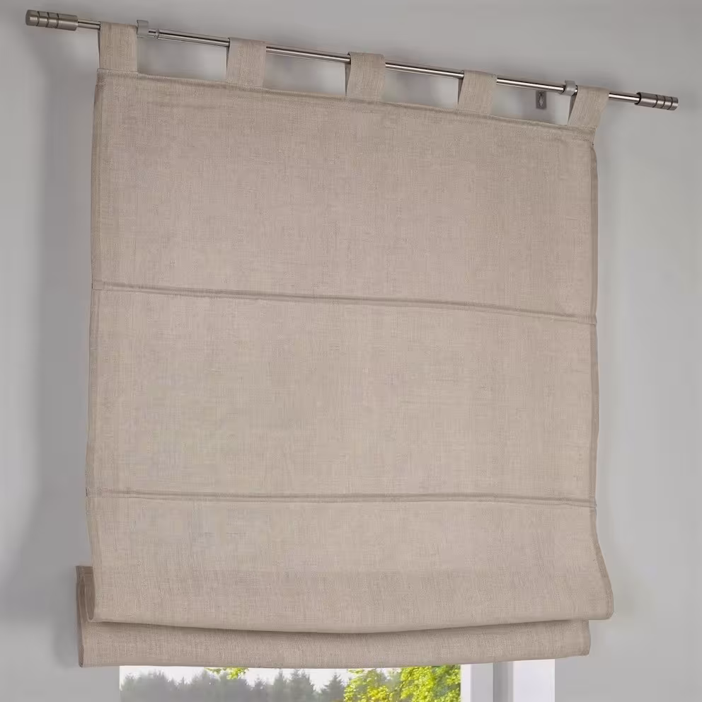 Maßanfertigung Leinen-Raffrollo linen mit Schlaufen