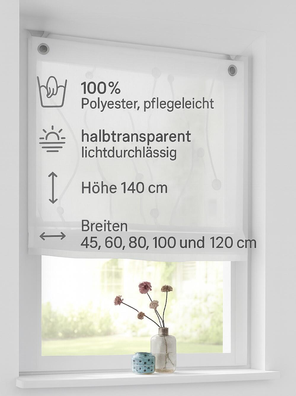 Raffrollo Nelly weiss ohne Bohren Produktinformation