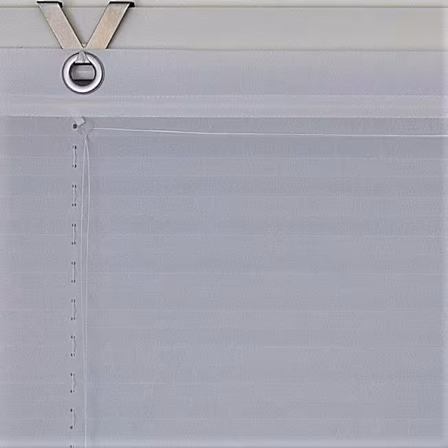 Plissee / Ösenrollo Olbia Lichtschutz ohne Bohren | weiss - Breite 40 - 100 cm - Rückseite Plissee Ösenrollo Olbia weiss