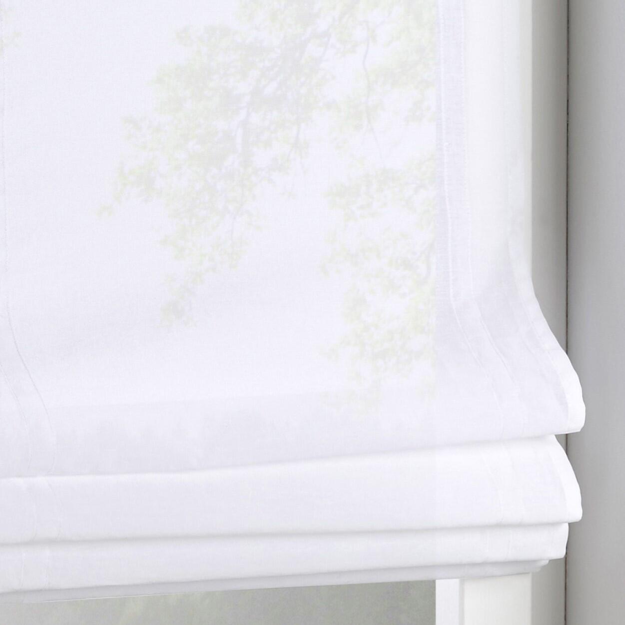 Raffrollo Gravelot weiß Baumwollmischung halbtransparent