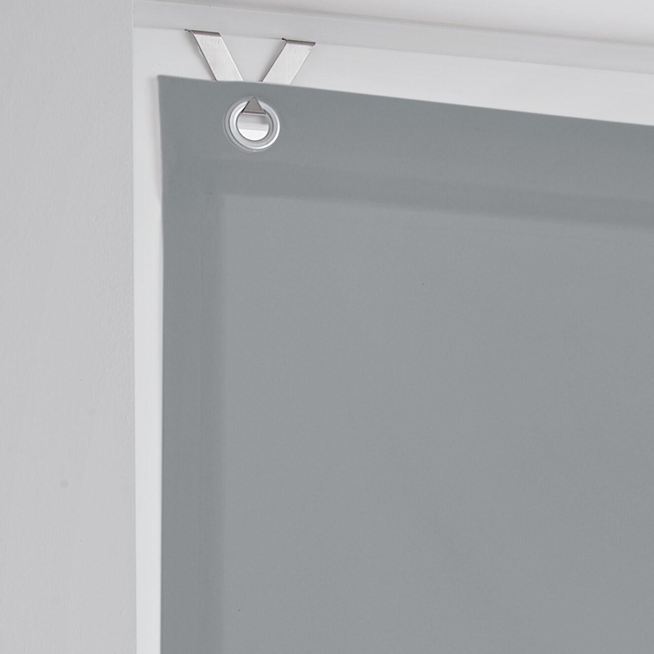 Hakenaufhängung Ösenrollo Olivia grau