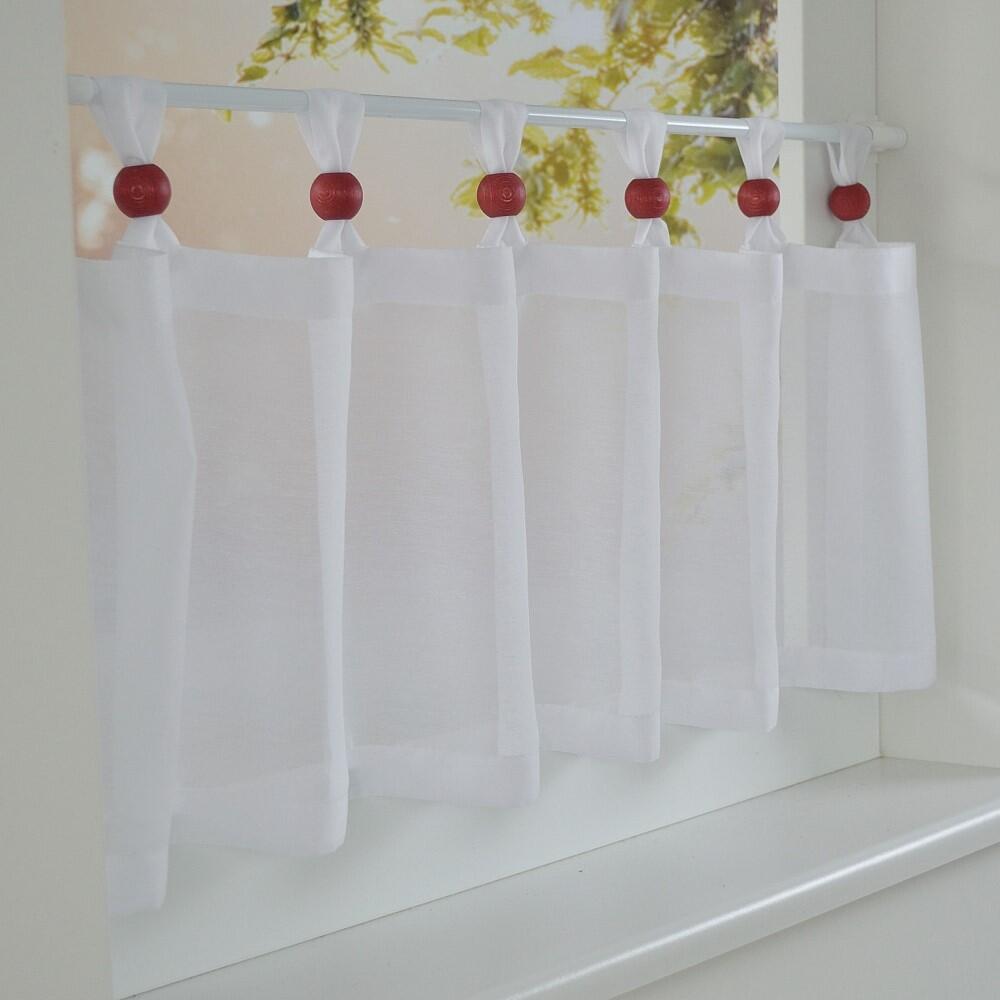 Schlaufenkugeln /Zierkugeln aus Holz - dunkel rot lasiert - für Raffrollos und Gardinen mit Schlaufen - Scheibengardine Schlaufen mit Holzkugeln ...