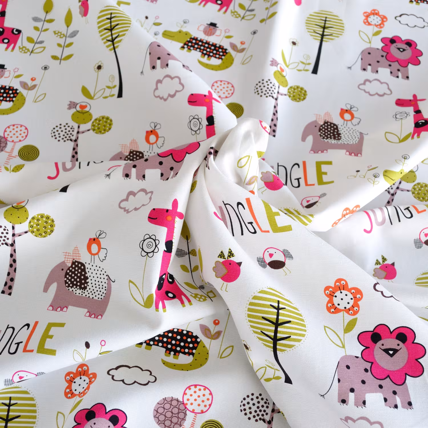 Kinderstoff Safari bunt Baumwolle bedruckt Meterware 150 cm breit - Meterware Kinderstoff Safari