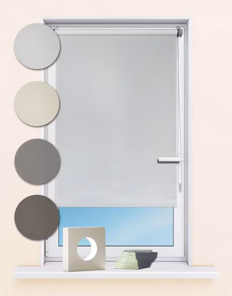 Seitenzugrollo verdunkelnd Luna ohne Bohren | taupe - Breite 60 - 140 cm - Seittenzug Luna braun Farben